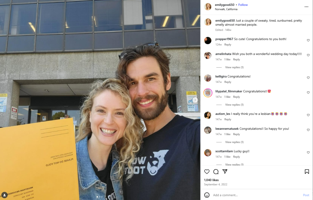 Emily Goss Marriage
